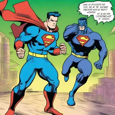 In the comic book, the superhero loads up his superpowers to defeat the villain.