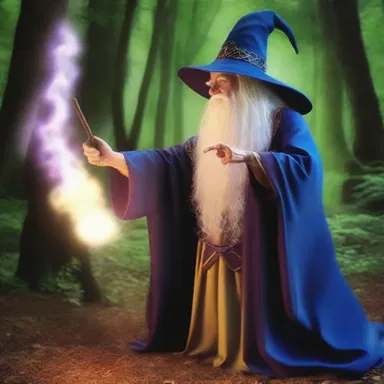 The wizard invoked a spell to load up his wand with mystical energy.