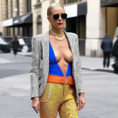 She decided to load up her outfit with accessories to make a bold fashion statement.