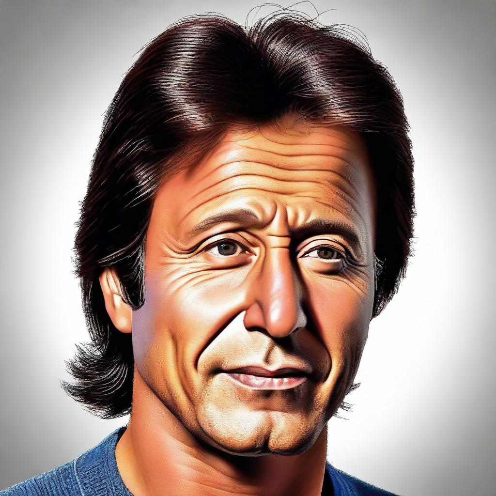 Create a realistic, highly-detailed face portrait of Imran Khan, capturing the individuality of his facial attributes.