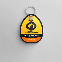 Design a key chain incorporating the logo of a company named Digi Maven. The theme should reflect the digital, innovative nature of the company.