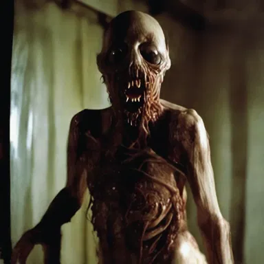 The horror movie depicted a terrifying creature that reproduced through a grotesque and horrifying sexe.