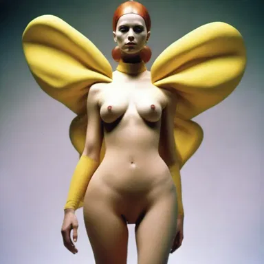 The avant-garde fashion designer created daring outfits inspired by the concept of genitalia.