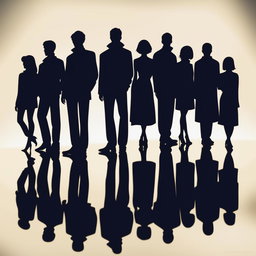 A refined, high-quality digital art image that now accurately features a group of ten individuals, six males and four females