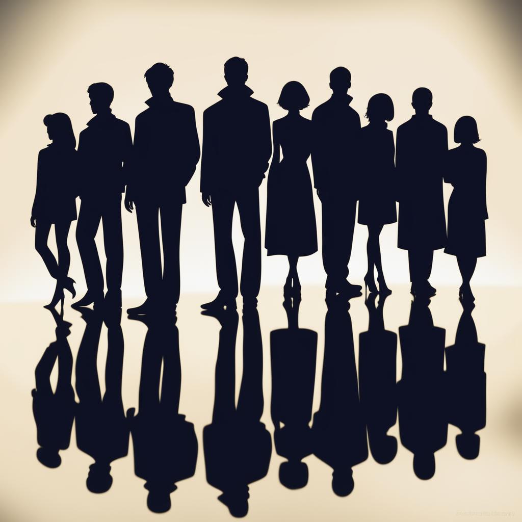 A refined, high-quality digital art image that now accurately features a group of ten individuals, six males and four females