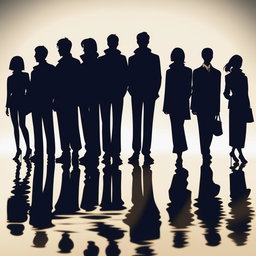 A refined, high-quality digital art image that now accurately features a group of ten individuals, six males and four females