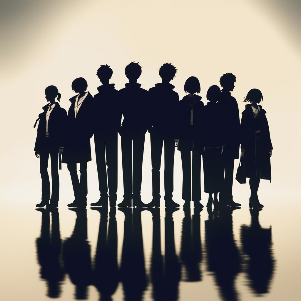 A meticulously crafted digital art image showcasing a group of eleven individuals