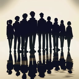 A meticulously crafted digital art image showcasing a group of eleven individuals