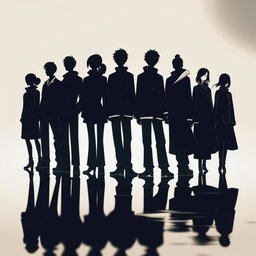 A beautifully rendered digital art image, now showcasing a group of twelve individuals