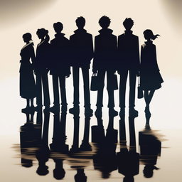 A beautifully rendered digital art image, now showcasing a group of twelve individuals