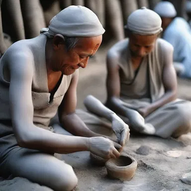 In some religious ceremonies, the devotees use pipe-clay to whiten their clothes as a symbol of purity and devotion.