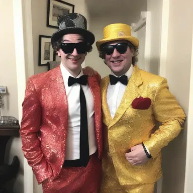 Being highly persuadable, my friend fell for a practical joke and ended up wearing silly clothes to a fancy party.