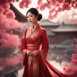 This is a high-resolution photograph of a Victoria's Secret model cosplaying as Mulan from Disney's Mulan