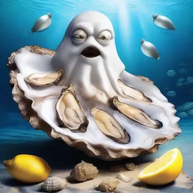 According to Greek mythology, the oyster-fish was created by Poseidon, the god of the sea, to guard the hidden treasures in his underwater palace.