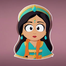 A digital art piece depicting Princess Jasmine from Disney's Aladdin, reimagined in the simplistic, cut-out animation style of South Park