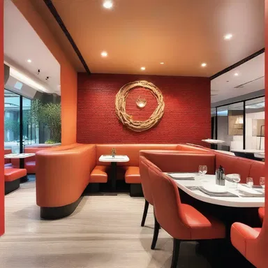 The newly renovated restaurant has a flavoursome color scheme that enhances the overall aesthetic.