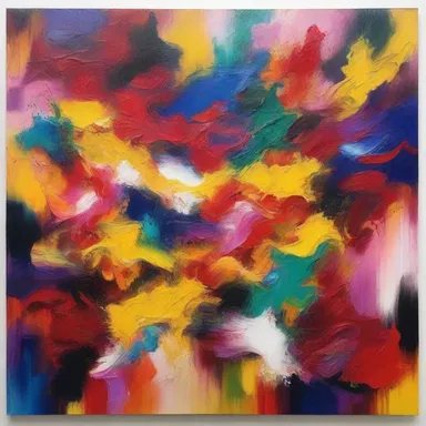 The painting portrayed an overload of colors and textures, creating a mesmerizing visual experience.