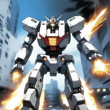 In the anime series, the mech robot went into overload mode, unleashing a powerful electrical blast against the enemy.