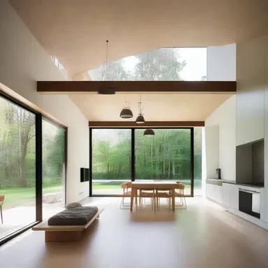 The minimalist design of the house created an atmosphere that was both modern and metaphysically serene.
