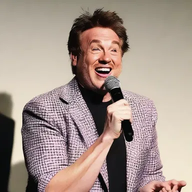 The comedian and the audience shared a laugh as they mutually found the punchline of the joke hilarious.