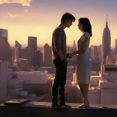 In the movie, the protagonist professes his love for the heroine in a dramatic rooftop scene.