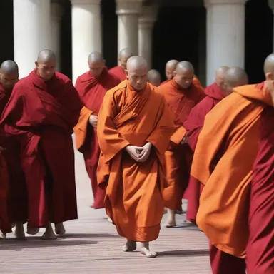 The monks profess their faith and take solemn vows of poverty, chastity, and obedience.