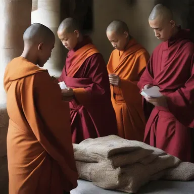 The monks profess their faith and take solemn vows of poverty, chastity, and obedience.