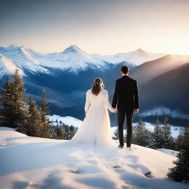As the sun set and the snow glistened, the couple held hands and wedeled down the mountain together, creating cherished memories.