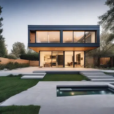The modern house design is unaffiliated with any particular architectural style, showcasing a unique blend of elements from various periods.
