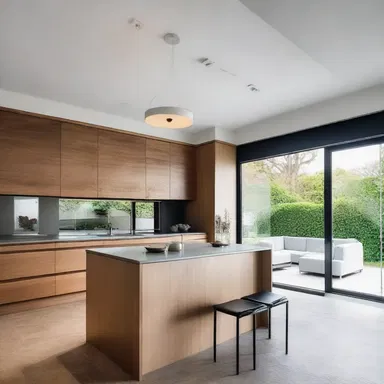 The modern house design is unaffiliated with any particular architectural style, showcasing a unique blend of elements from various periods.