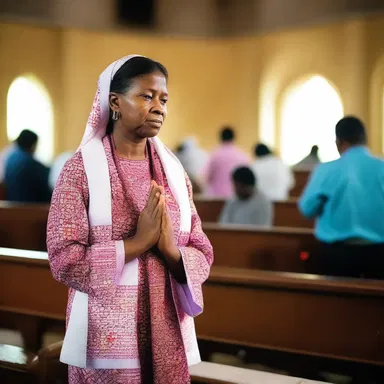 She practices her religious beliefs by attending church every Sunday and praying daily.