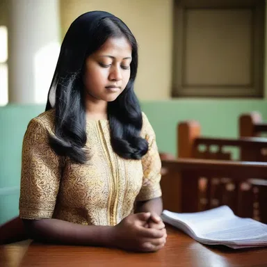 She practices her religious beliefs by attending church every Sunday and praying daily.