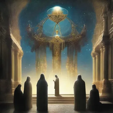 In the world of science fiction, advanced societies often have unique religious beliefs that incorporate concepts beyond our current understanding of the universe.