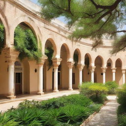 An elegant view of the Faculty of Sciences in El Jadida, maintaining a blend of modern architecture and verdant surroundings.