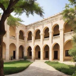 An elegant view of the Faculty of Sciences in El Jadida, maintaining a blend of modern architecture and verdant surroundings.