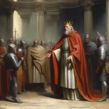 In the fantasy novel, the clement king pardoned the accused protagonist.