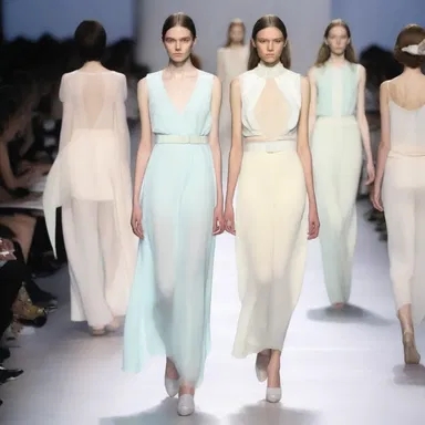 The designer showcased a collection of clement-inspired clothing, featuring soft pastel colors and flowing fabrics.