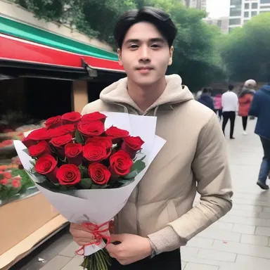 Despite his reputation as a cold fish, he surprised everyone with his grand romantic gesture of buying her a bouquet of red roses.