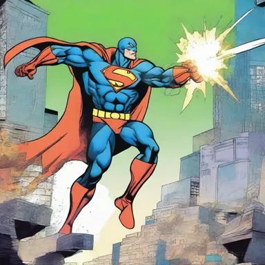 In the action-packed comic book series, the superhero wields a futuristic harpoon to defeat his enemies.