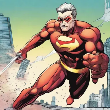 In the action-packed comic book series, the superhero wields a futuristic harpoon to defeat his enemies.