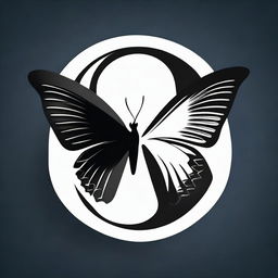 A compelling image of a half butterfly featuring a dark midnight yin and yang logo set against a contrasting background.