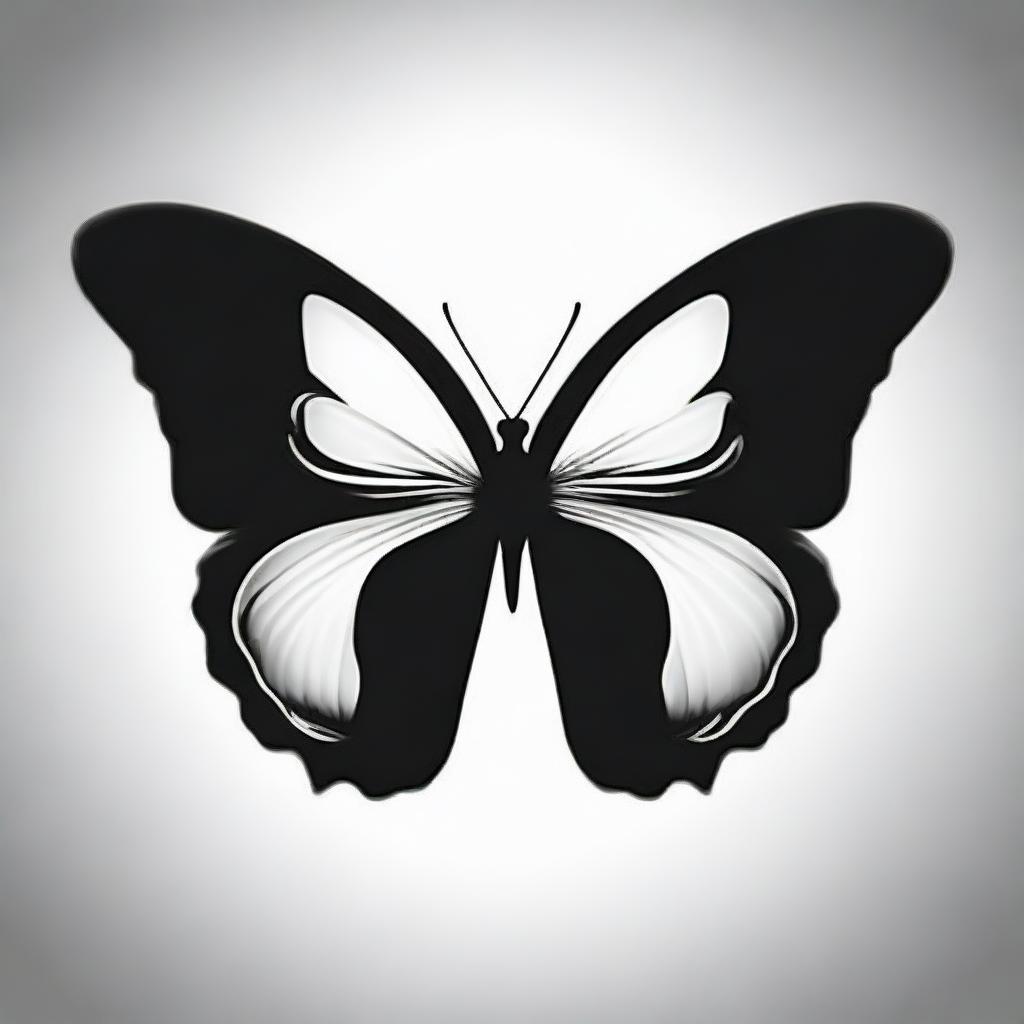 A compelling image of a half butterfly featuring a dark midnight yin and yang logo set against a contrasting background.