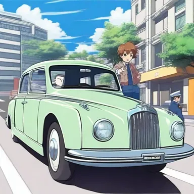 In the anime series, the main character's faithful chauffeur ensures their safe transportation to various missions and adventures.