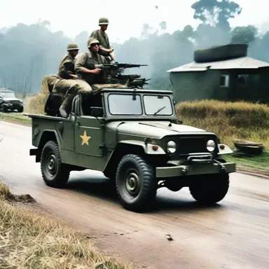 During the Vietnam War, American soldiers were chauffeured around in military vehicles.