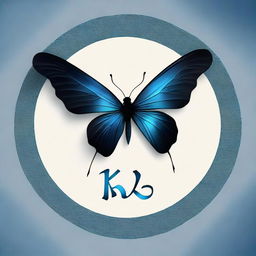 An engaging image of a half butterfly with a dark midnight yin symbol subtly tinged with blue, and the name 'K'bo' elegantly incorporated.