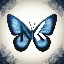 An engaging image of a half butterfly with a dark midnight yin symbol subtly tinged with blue, and the name 'K'bo' elegantly incorporated.