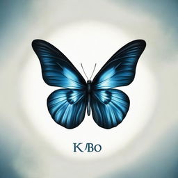 An engaging image of a half butterfly with a dark midnight yin symbol subtly tinged with blue, and the name 'K'bo' elegantly incorporated.