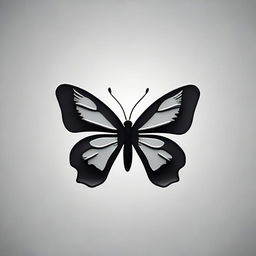 A captivating image of a half butterfly with a dark midnight yin logo subtly infused with gray, adorned with the name 希望.