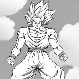A high-quality digital art image showcasing Goku from Dragonball Z in the style of Fortnite
