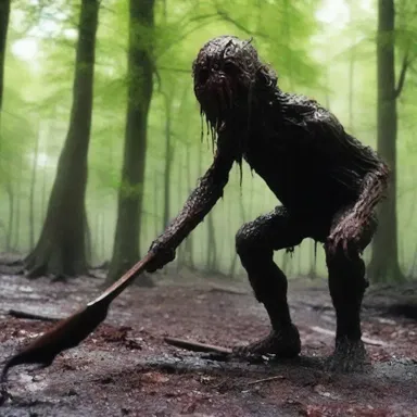 In the horror movie, the terrifying creature attacked its victims using a gaff as its weapon.